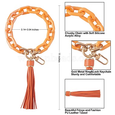 Chain Link Wristlet Keychain(HJEW-SW00013-04)-2