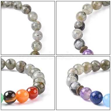 Yoga Chakra Jewelry Stretch Bracelets(BJEW-G554-02)-4
