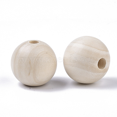 Natural Unfinished Wood Beads(WOOD-S651-A30mm-LF)-2