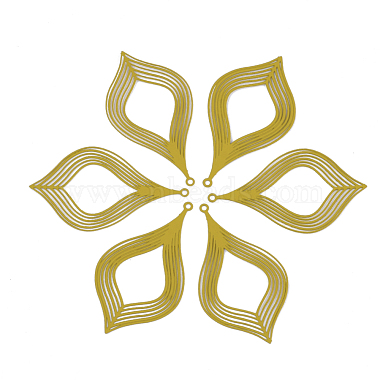 Goldenrod Leaf Stainless Steel Pendants