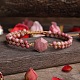 Bracelets de perles de barider hexagonales en rhodonite naturelle(PW23071007837)-1