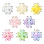 24Pcs 8 Colors UV Plated Acrylic Beads, Iridescent, Bead in Bead, Clover, Mixed Color, 25x25x8mm, Hole: 3mm, 3pcs/color(SACR-FS0001-47)