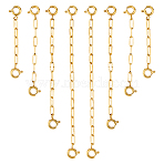 8Pcs 4 Styles Stainless Steel Textured Cable Chain Chain Extender, with 201 Stainless Steel Spring Ring Clasps, including Suede Fabric Polishing Cloth, Velvet Jewelry Flap Pouches, Golden, 43~89mm(FIND-HS00006)
