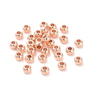 304 Stainless Steel Beads, Round, Rose Gold, 3x2mm, Hole: 1.2mm(X-STAS-H400-3mm-45RG)