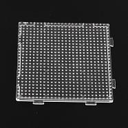 Square Pegboards for 3x2.5mm Mini Fuse Beads, Clear, 75x75x2.5mm(DIY-Q009-08)