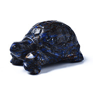 Tortoise Assembled Natural Bronzite & Synthetic Imperial Jasper Model Ornament, for Desk Home Display Decorations, Medium Blue, 57~58x35~36x27~29mm(G-N330-39A-03)