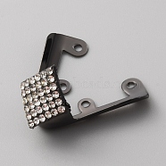 Iron Rhinestone Toe Cap Covers, Toe Protectors, for Pointed Toe High-Heeled Shoes, Rhombus, Gunmetal, 34.5x37.5x20mm, Hole: 2mm(FIND-WH0032-71B)