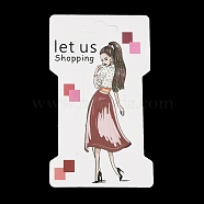 Rectangle Girl Print Paper Hair Clip Display Cards, Jewelry Display Cards for Hair Clip Storage, Indian Red, 11.5x6.6x0.05cm, Hole: 24x8.5mm(CDIS-M007-03B)