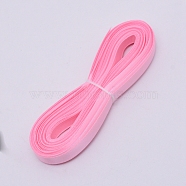 Polyester Ribbon, Flat Ribbon, Pink, 10mm(OCOR-WH0033-21L)