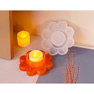 Candle Holder DIY Silicone Molds, Candlestick Molds, Resin Plaster Cement Casting Molds, Flower, 98.5x99x28mm, Hole: 39.5mm, Inner Diameter: 92.5x93mm(SIL-F008-01A)