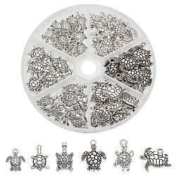 Tibetan Style Alloy Pendants, Sea Turtle, Antique Silver, 103x17mm, 90pcs/box(TIBEP-PH0004-96AS)