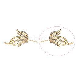 Brass Micro Pave Clear Cubic Zirconia Fishtail Head Pins, for Baroque Pearl Making, Golden, 36x14mm(BAPE-PW0002-10A-G)