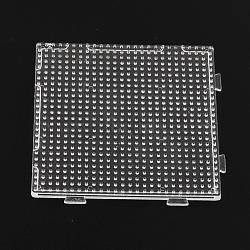 Square Pegboards for 3x2.5mm Mini Fuse Beads, Clear, 75x75x2.5mm(DIY-Q009-08)