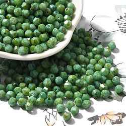 Baking Paint Glass Seed Beads, Bicone, Lime Green, 4.5x4mm, Hole: 1.1mm, about 6428pcs/pound(SEED-A032-02A-05)