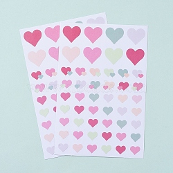 Heart Pattern Decorative Labels Stickers, DIY Handmade Scrapbook Photo Albums, Mixed Color, 13.5x9x0.06mm, Heart: 8x10mm, 9x11mm, 17x18mm(DIY-L030-08F)