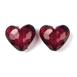 Transparent Acrylic Beads, Heart, Purple, about 25mm long, 28.5mm wide, 16mm thick, hole: 3mm(X-PL318Y-8)