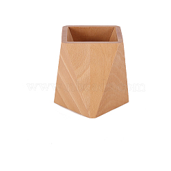 Desktop Wooden Pen Holder, Stationery Organizer Case, Office & School Supplies, Trapezoid, 75x75x95mm(OFST-PW0014-03D)