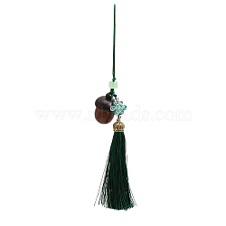 Acorn Wood Diffuser Pendant Decorations, Chinese Knot Tassel Charm for Mobile Phone Car Bag Decoration, Coconut Brown, 176mm(HJEW-WH0042-54B)