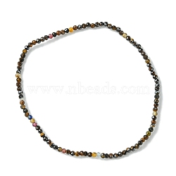 2mm Natural Tiger Eye Faceted Round Beaded Stretch Bracelets for Women, Inner Diameter: 2 inch(5cm)(BJEW-JB10843-04)