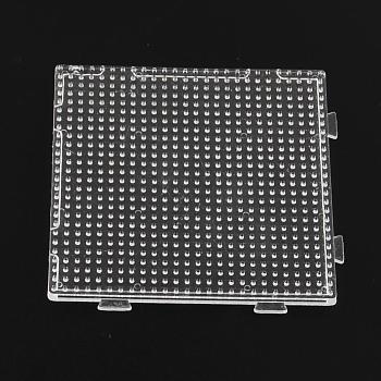 Square Pegboards for 3x2.5mm Mini Fuse Beads, Clear, 75x75x2.5mm