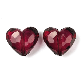 Transparent Acrylic Beads, Heart, Purple, about 25mm long, 28.5mm wide, 16mm thick, hole: 3mm