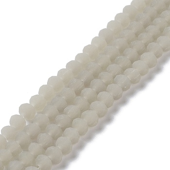 Imitation Jade Solid Color Glass Beads Strands, Faceted, Frosted, Rondelle, Light Grey, 6x4.5mm, Hole: 1.4mm, about 86pcs/strand, 16.14 inch(41cm)