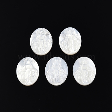 Cabochons de coquillage blanc naturel(SSHEL-N034-137)-2