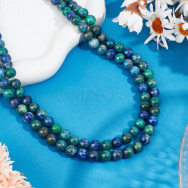 2 Strands Natural Chrysocolla and Lapis Lazuli Beads Strands(G-GO0001-38A)-4