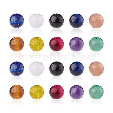 Kissitty 100pcs 10 couleurs perles de pierres précieuses naturelles(G-KS0001-10)-7