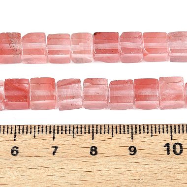 Cherry Quartz Glass Beads Strands(G-T139-6x6-09A)-5