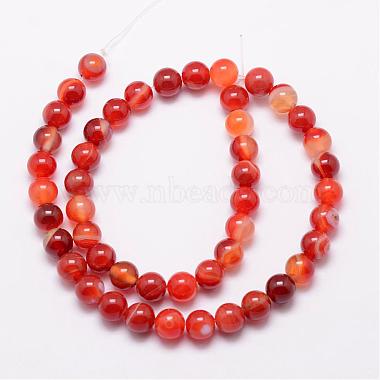 Natural Striped Agate/Banded Agate Bead Strands(G-K166-13-12mm-08)-2