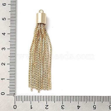 pendentif à pompons et chaînes en laiton(KK-K276-02G)-3