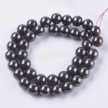 Magnetic Synthetic Hematite Beads Strands(G-Q893-10mm)-2