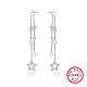 Rhodium Plated 925 Sterling Silver Micro Pave Cubic Zirconia Dangle Stud Earrings(IZ0246-1)-1