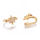 Golden Plated Brass Micro Pave Cubic Zirconia Cuff Earrings(EJEW-L244-38G)-2