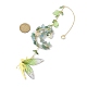 Wire Wrapped Natural Green Aventurine & Aquamarine Chip & Brass Moon Hanging Ornaments(HJEW-TA00216)-3