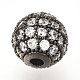 Perles de zircone cubique micro pave en Laiton(ZIRC-Q013-12mm-142B)-1
