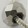 Silver Rondelle Glass European Beads(X-N0ZTC031-1)