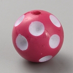 Acrylic Beads, Round, Cerise, 19.5mm, Hole: 2.5mm(MACR-WH20003-02H)