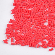 Handmade Polymer Clay Sprinkle Beads, Fake Food Craft, No Hole, Column, Red, 2~6x1.5mm(X-CLAY-T015-22F)