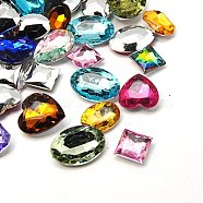 Acrylic Rhinestone Pointed Back Cabochons, Faceted, Mixed Shapes, Mixed Color, 8~35x4~35x2.5~9.5mm(GACR-MSMC001-5)