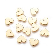 304 Stainless Steel Charms, Stamping Blank Tag, Heart, Golden, 11x13x1mm, Hole: 1.4mm(STAS-E447-22G)