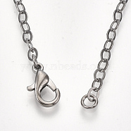 Brass Cable Chain Necklaces, with Lobster Claw Clasps, Gunmetal, 32 inch(81.5cm)(X-MAK-T006-05B)