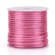 Nylon Cord, Satin Rattail Cord, for Beading Jewelry Making, Chinese Knotting, Pearl Pink, 1mm, about 32.8 yards(30m)/roll(NWIR-L006-1mm-06)