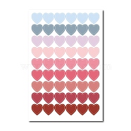 Gradient Color Heart Adhesive Paper Stickers, for Scrapbooking, Diary, Planner, Envelope & Notebooks, Mixed Color(STIC-PW0006-015)