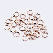 925 Sterling Silver Round Rings, Soldered Jump Rings, Closed Jump Rings, Rose Gold, 18 Gauge, 8x1mm, Inner Diameter: 6mm, about 50pcs/10g(STER-F036-03RG-1x8)