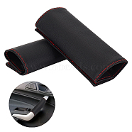 2Pcs PU Leather Car Door Handle Covers, Door Handle Scratch Cover Guard Protective Film Pad, Black, 130~134x60~64mm(AJEW-WH0004-01B)