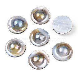 Natural Shell Cabochons, Flat Round, Seashell Color, 28~30x8.5~11.5mm(PEAR-N020-Q02)
