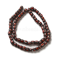 Handmade Nepalese Lampwork Beads, Rondelle, Dark Red, 9~14x4~7mm, Hole: 2mm, about 100~132pcs/strand, 25.59~25.98''(65~66cm)(LAMP-B023-06A-09)