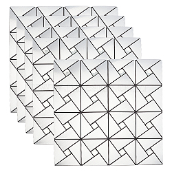 Square Mosaic Aluminum Plastic Self-Adhesive Wall Stickers, for Shelf Liner Dresser Drawer Locker, Silver, 30x30x0.3cm(DIY-WH0257-15A)